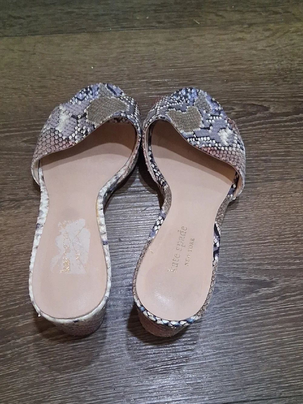 kate spade Multicolor Snakeskin-Print Slide Mules